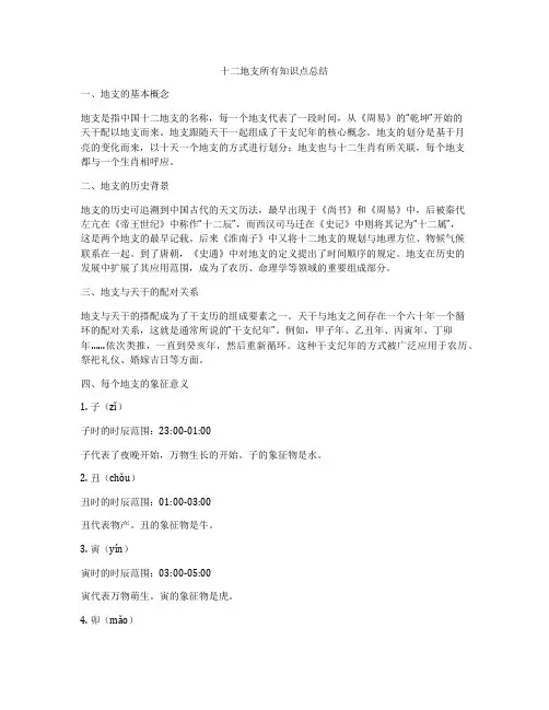 十二地支所有知识点总结