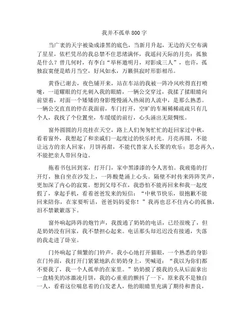 我并不孤独作文800字