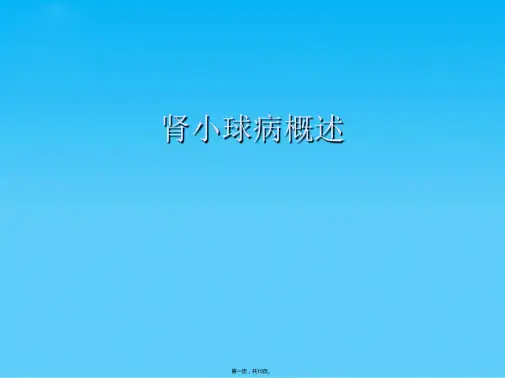 肾小球病概述(共15张PPT)