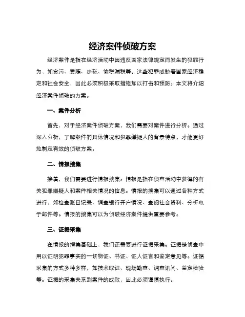 经济案件侦破方案