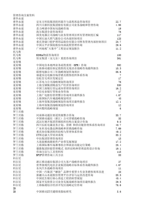 管理咨询全案资料