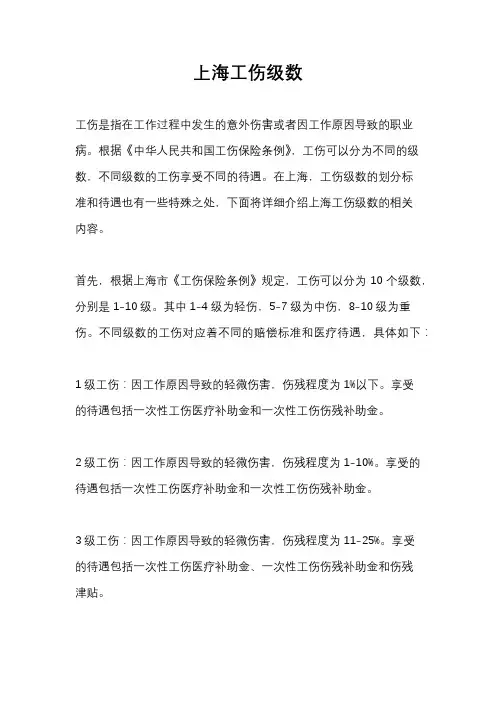 上海工伤级数