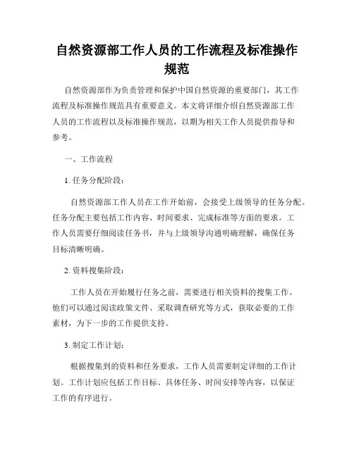 自然资源部工作人员的工作流程及标准操作规范