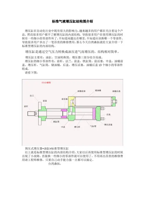 标准气液增压缸结构图介绍