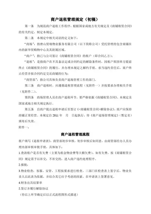 商户退租管理规定