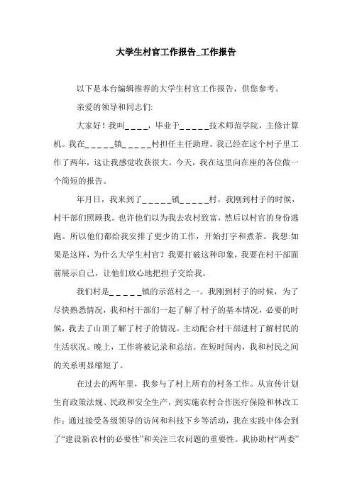 大学生村官工作报告_工作报告.doc