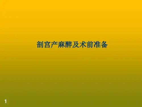 剖宫产麻醉及术前准备ppt课件