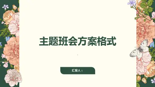 主题班会方案格式