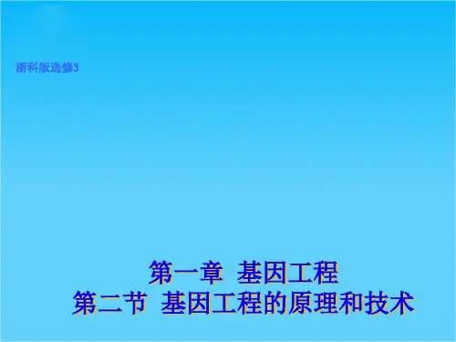 高二生物浙科版选修3课件1.2 基因工程的原理和技术