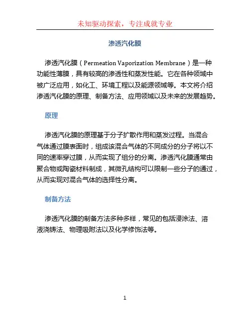 渗透汽化膜