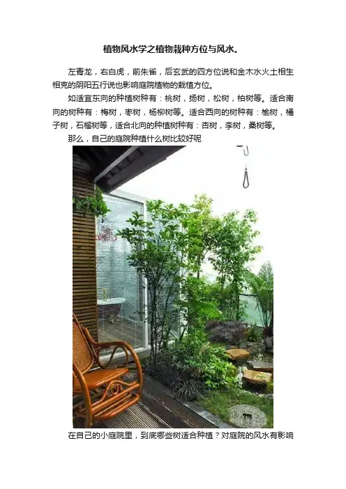 植物风水学之植物栽种方位与风水。
