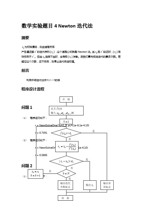 数学数学实验Newton迭代法