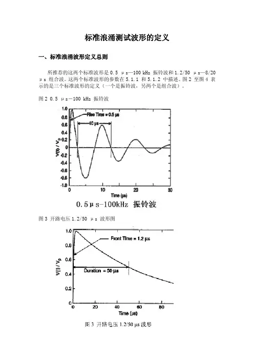 标准浪涌测试波形的定义