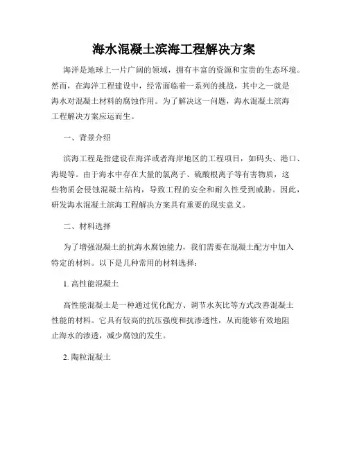 海水混凝土滨海工程解决方案