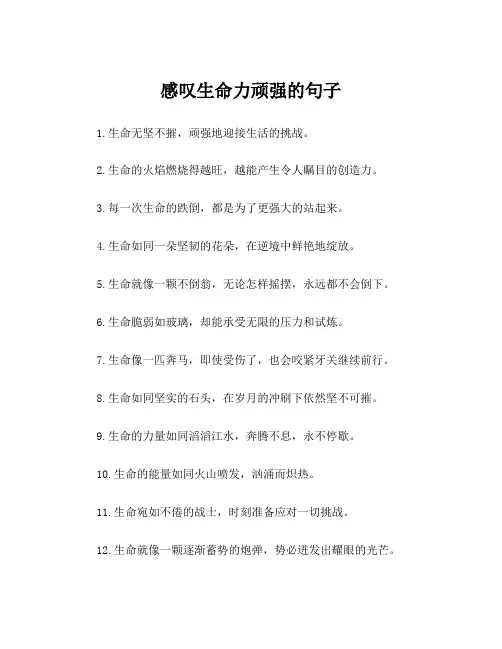 感叹生命力顽强的句子