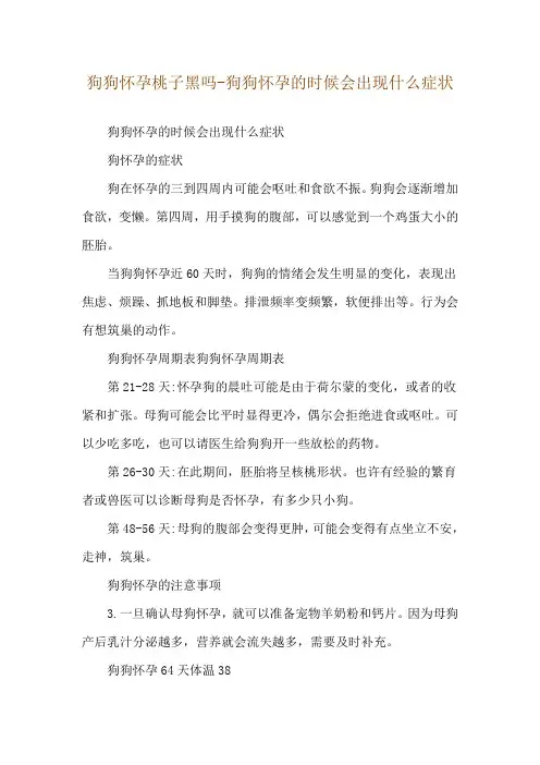 狗狗怀孕桃子黑吗-狗狗怀孕的时候会出现什么症状