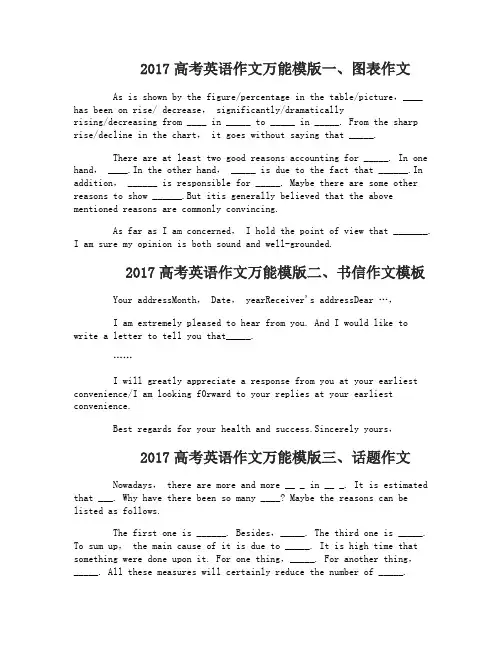 2017高考英语作文万能模版