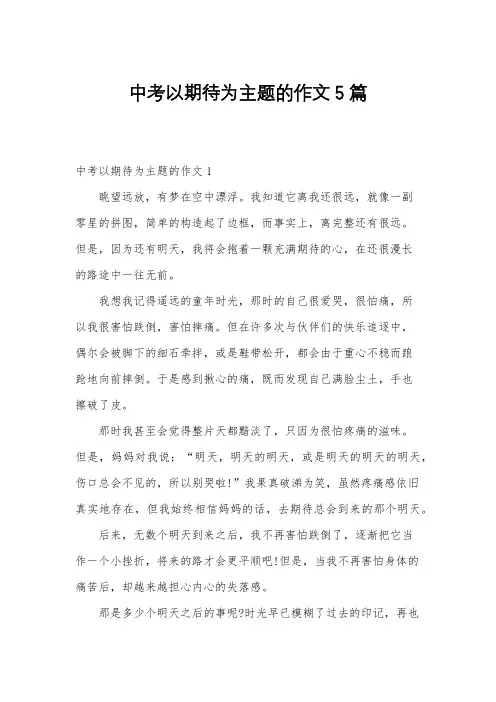 中考以期待为主题的作文5篇