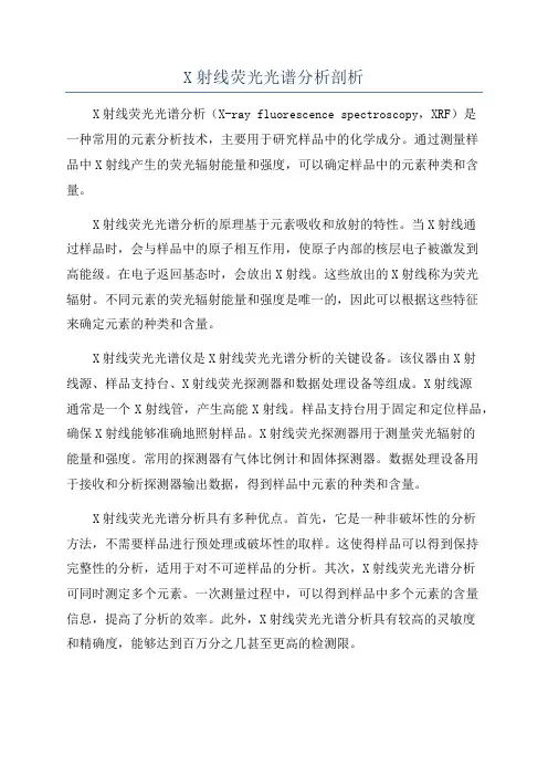 X射线荧光光谱分析剖析