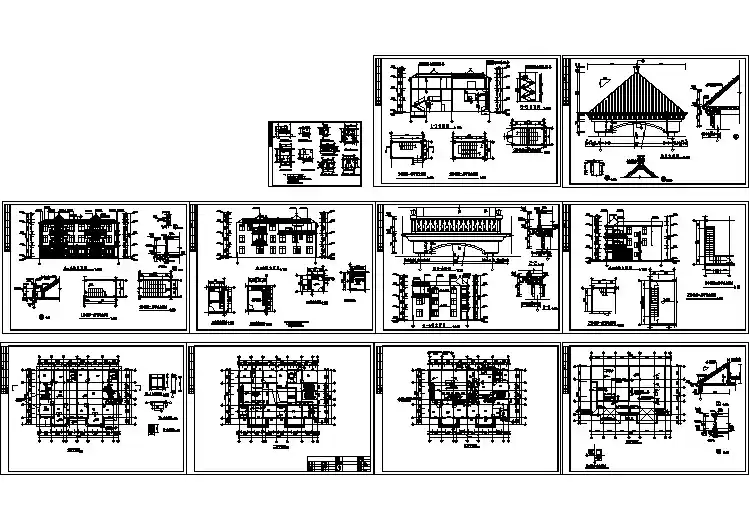 某三层双拼别墅建筑设计图（长25.2米 宽17.3米）