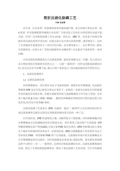 简析反硝化除磷工艺