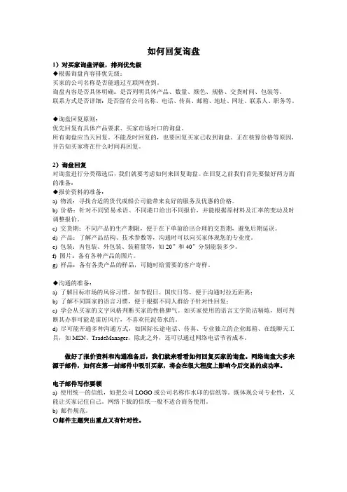 如何回复询盘
