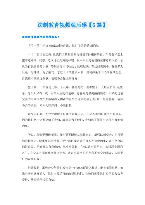 法制教育视频观后感【5篇】