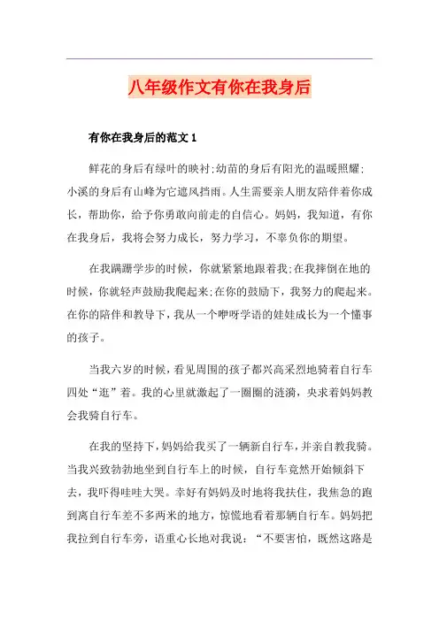 八年级作文有你在我身后