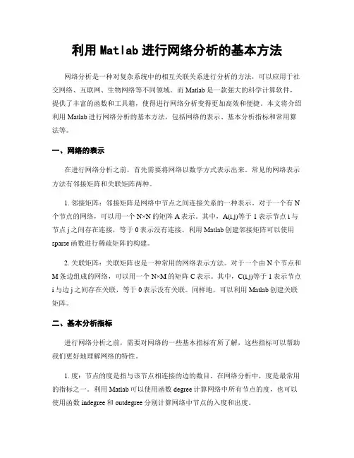 利用Matlab进行网络分析的基本方法