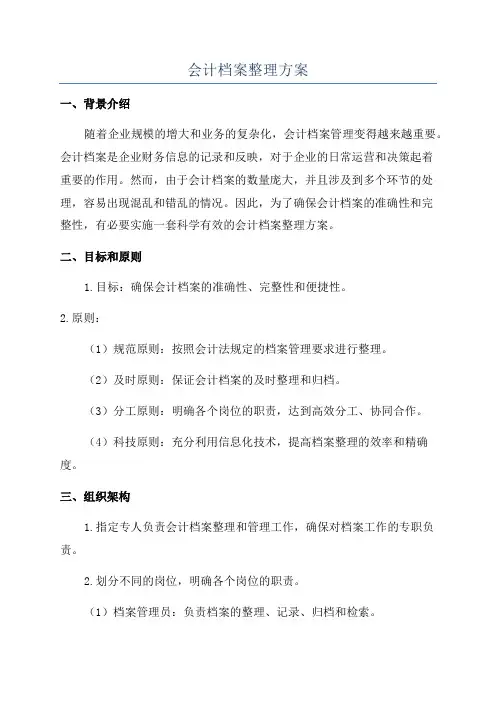 会计档案整理方案