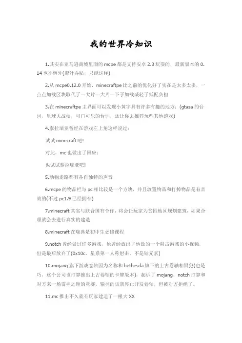 我的世界冷知识