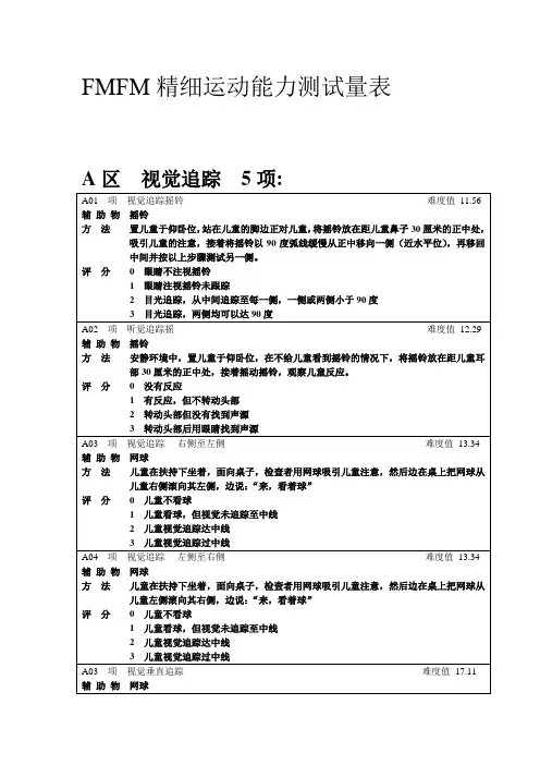 FMFM精细运动量表