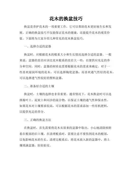 花木的换盆技巧