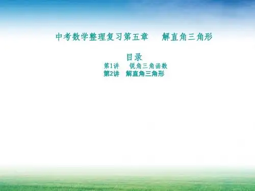 2017中考数学整理复习第五章 解直角三角形PPT课件