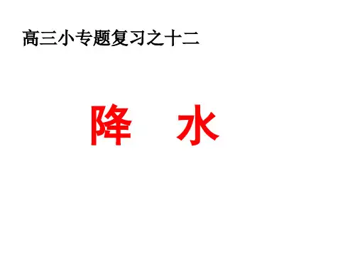 2020年高考地理小专题复习之十二 降水