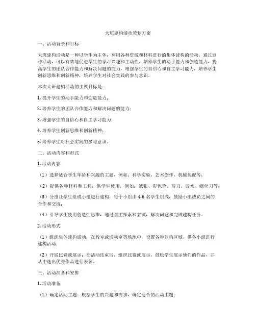 大班建构活动策划方案
