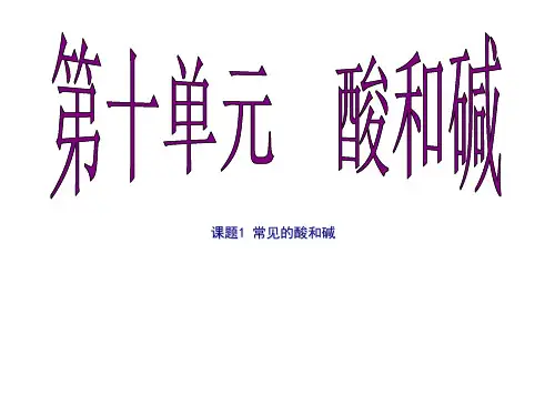 常见的酸和碱、酸的化学性质研究课PPT课件