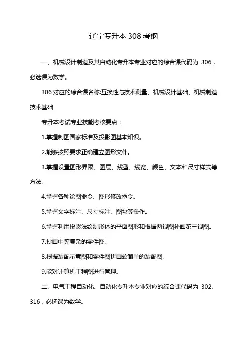 辽宁专升本308考纲