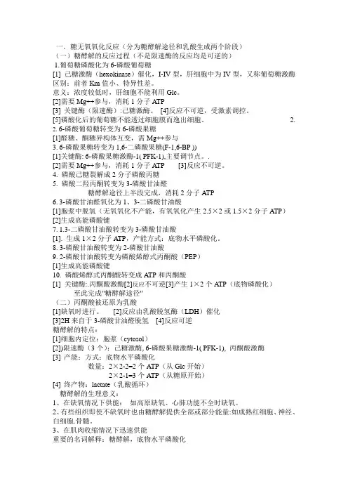 糖酵解和三羧酸循环