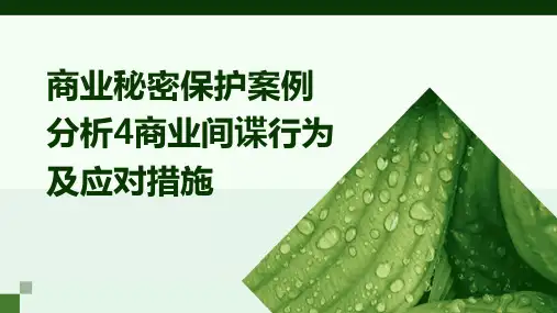 商业秘密保护案例分析4商业间谍行为及应对措施