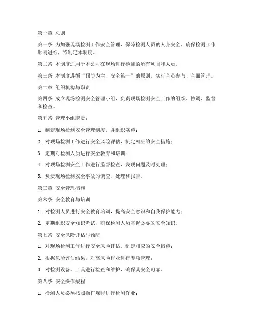 现场检测安全管理制度范本