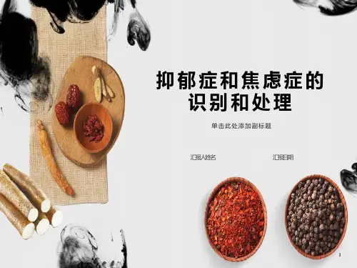 抑郁症和焦虑症的识别和处理课件