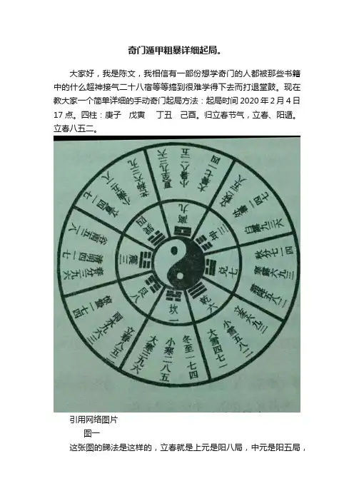 奇门遁甲粗暴详细起局。