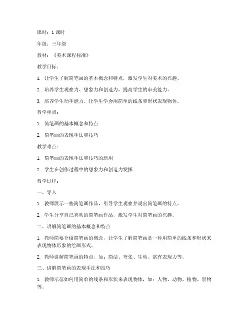 小学生简笔画教案模板