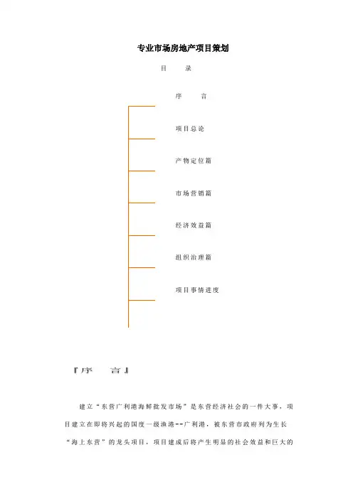 东营广利港海鲜批发市场策划书