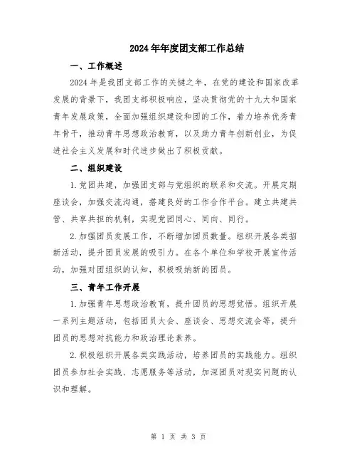 2024年年度团支部工作总结
