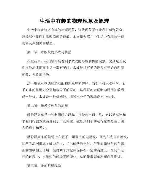 生活中有趣的物理现象及原理