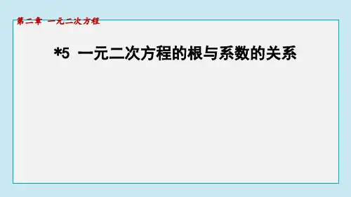 一元二次方程的根与系数的关系 ppt课件