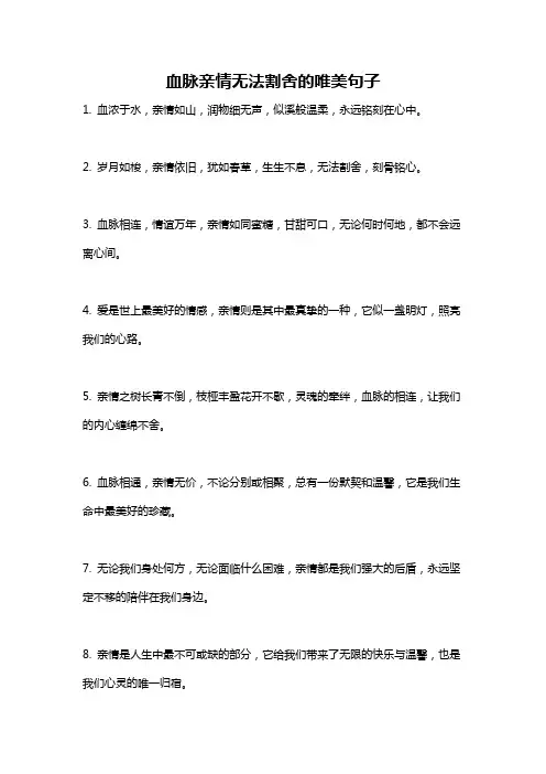 血脉亲情无法割舍的唯美句子
