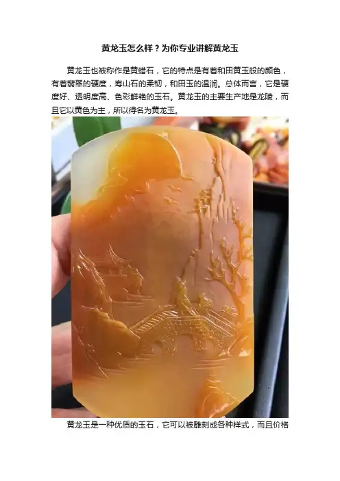 黄龙玉怎么样？为你专业讲解黄龙玉